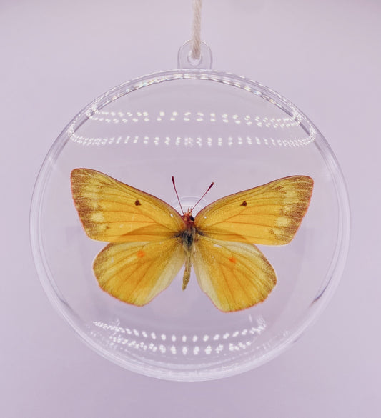 Yellow and orange butterfly ornament